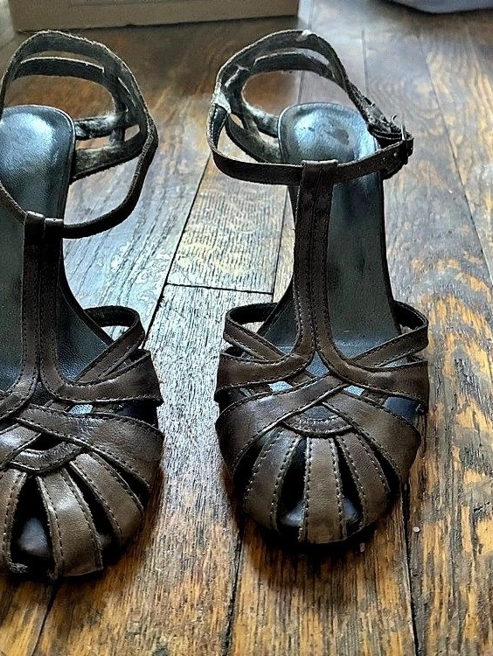 Rebecca Taylor Brown Leather Strappy Heels US 8